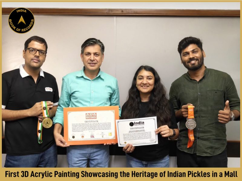 First 3D Acrylic Painting Showcasing the Heritage of Indian Pickles in a Mall