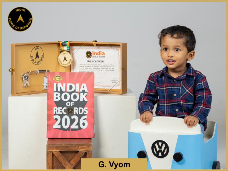 Image of G. Vyom with IBR Achiever certificate.