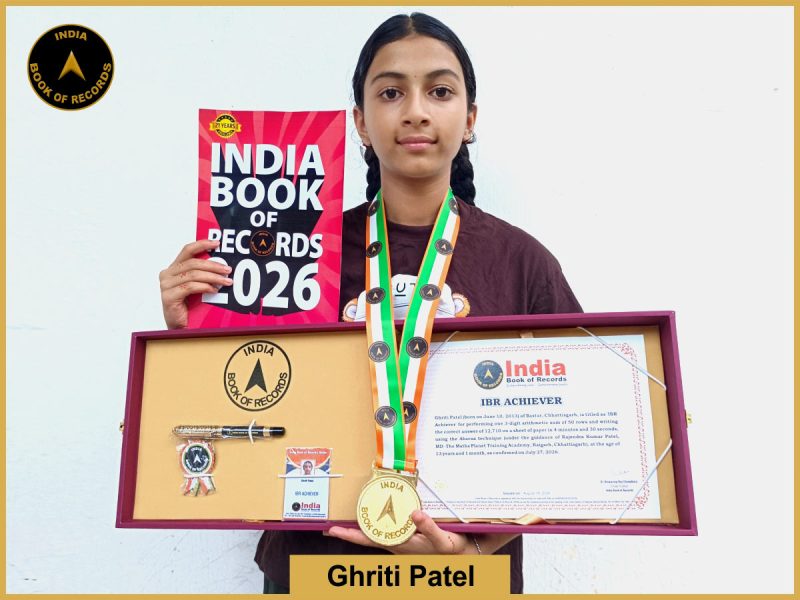 Pic of Ghriti Patel with IBR Achiever Certificate.