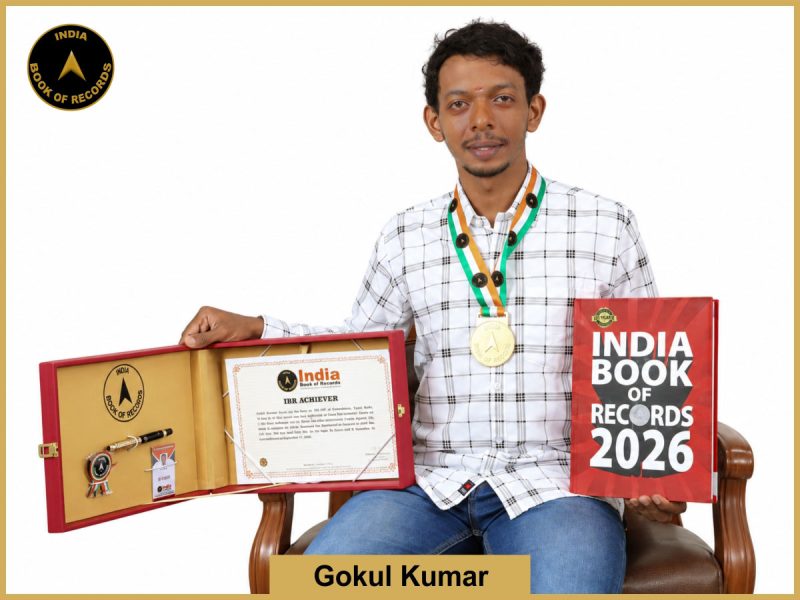 Image of Gokul Kumar with IBR Achiever Certificate.