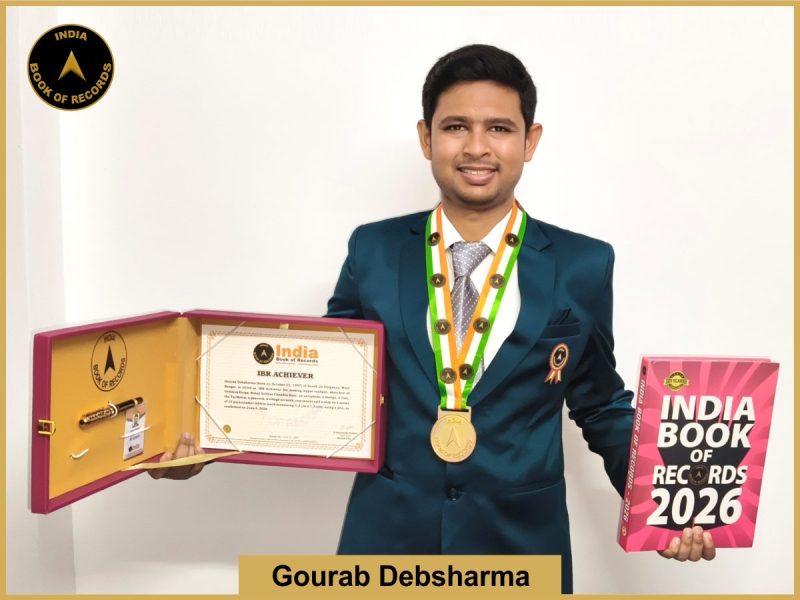 Image of Gourab Debsharma with IBR Achiever certificate.