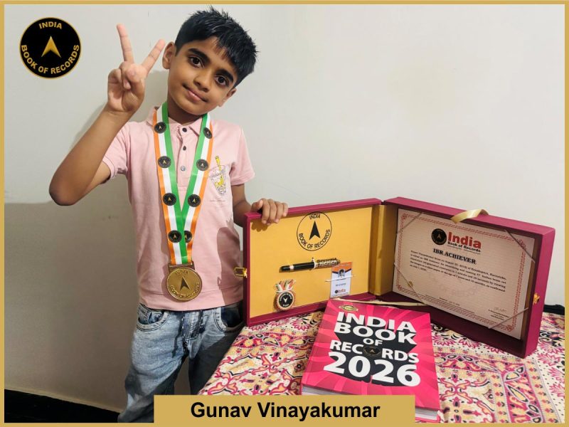 Image of Gunav Vinayakumar with IBR Achiever Certificate.
