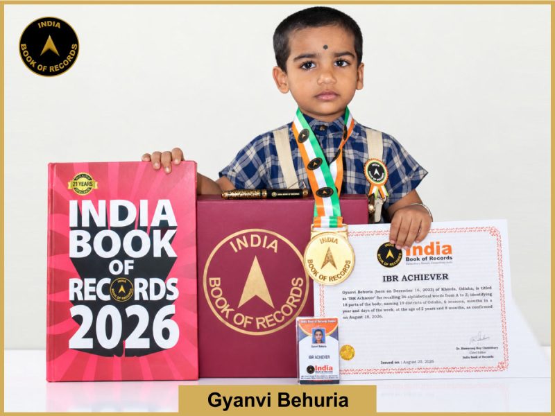 Image of Gyanvi Behuria with IBR Achiever Certificate.
