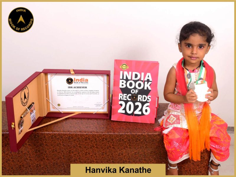 Image of Hanvika Kanathe with IBR Achiever Certificate.