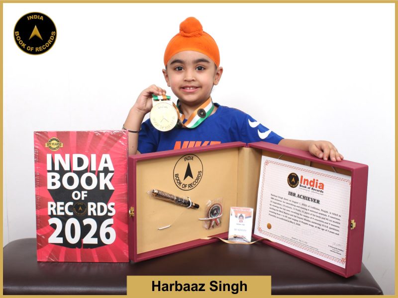 Image of Harbaaz Singh with IBR Achiever Certificate.
