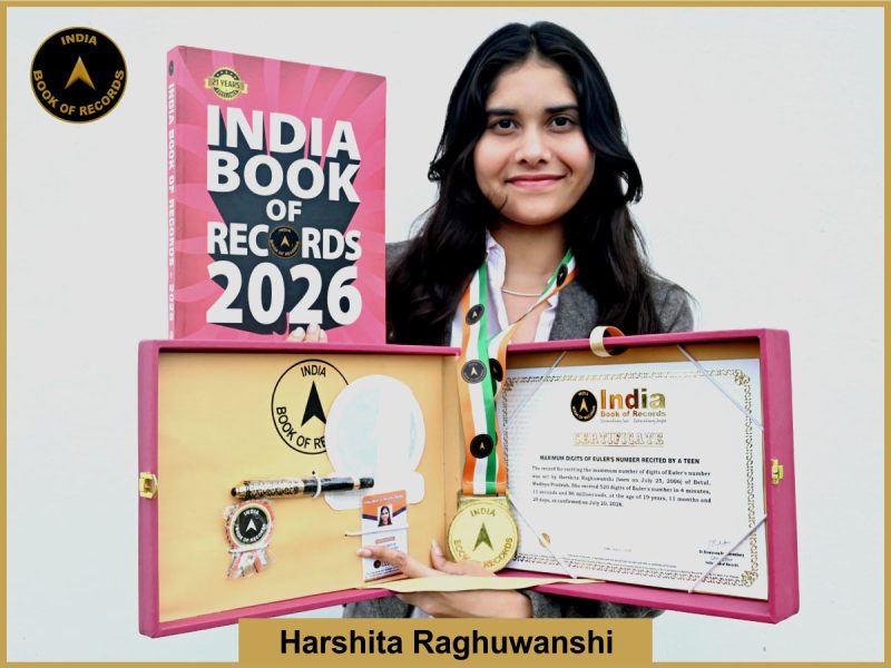 Image of Harshita Raghuwanshi, Maximum digits of Euler's number recited by a teen.
