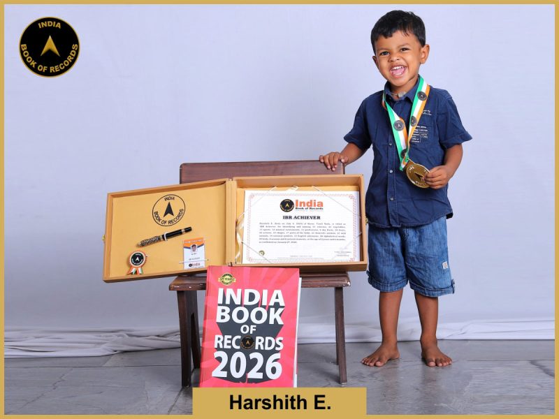 Image of Harshith E. with IBR Achiever certificate.
