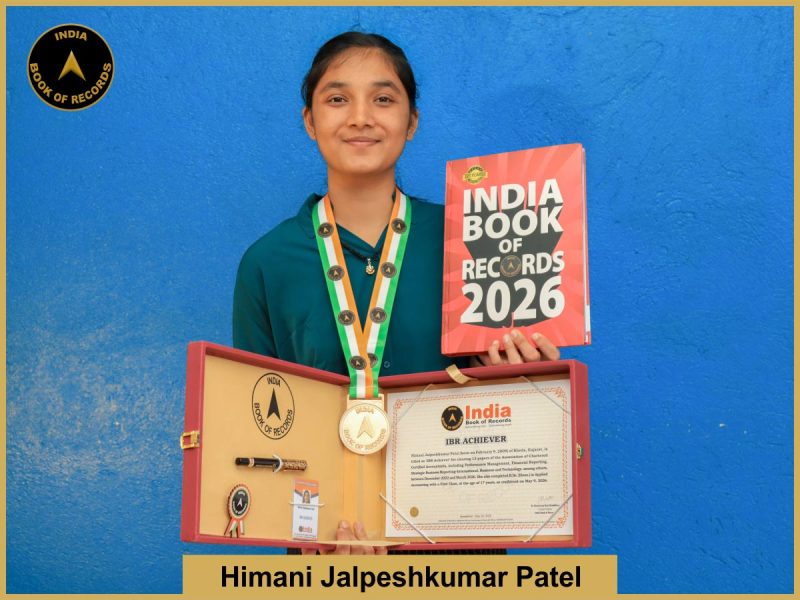 Pic of Himani Jalpeshkumar Patel with IBR Achiever certificate.