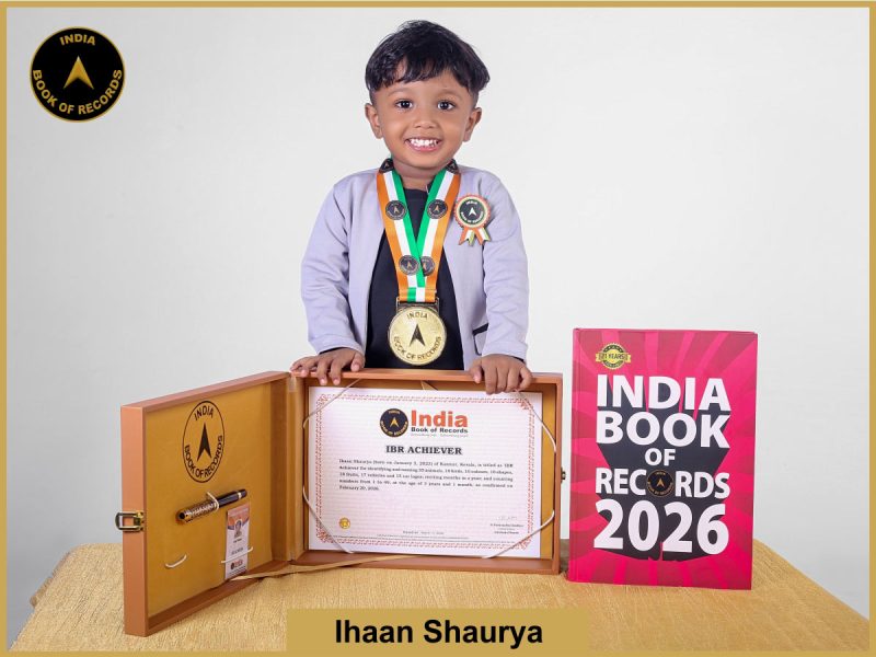 Image of Ihaan Shaurya with IBR Achiever certificate.