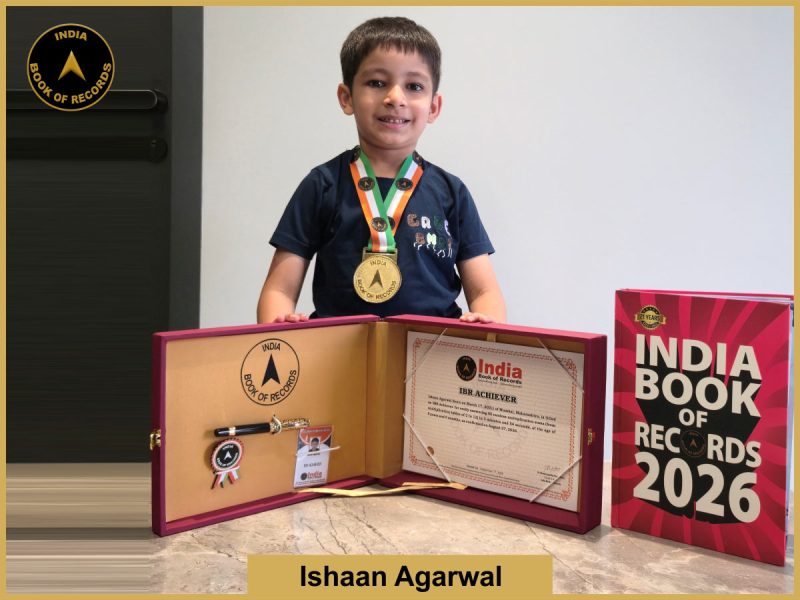 Image of Ishaan Agarwal with IBR Achiever Certificate.