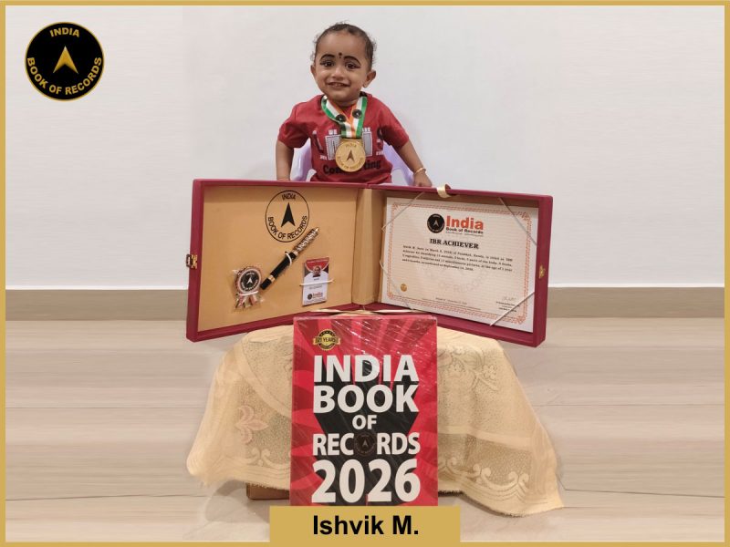 Pic of Ishvik M. with IBR Achiever Certificate.