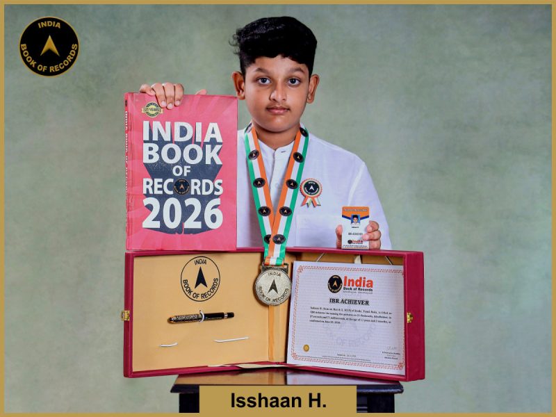 Image of Isshaan H. with IBR Achiever Certificate.