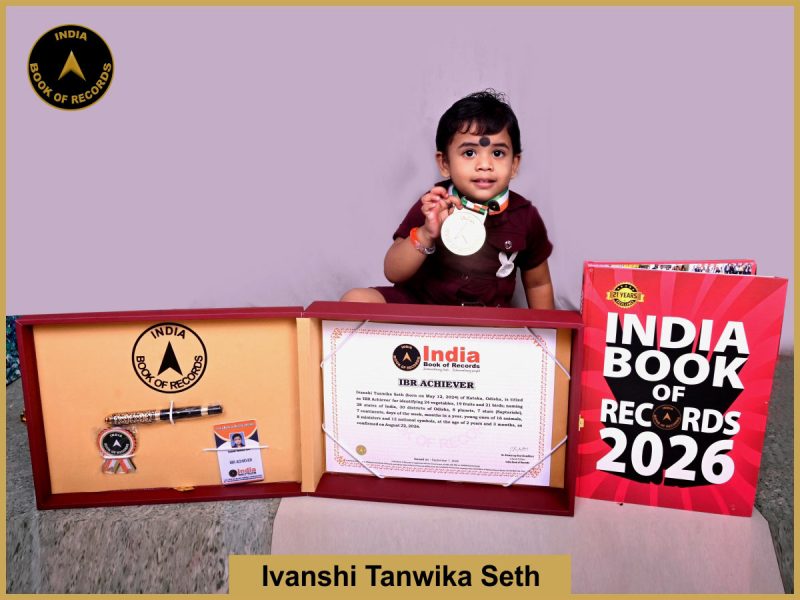 Pic of Ivanshi Tanwika Seth with IBR Achiever Certificate.