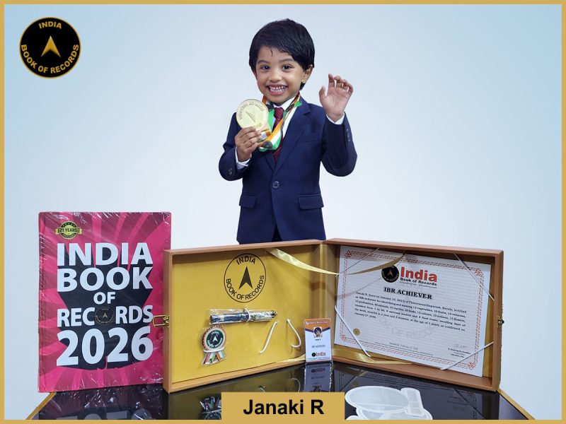Image of Janaki R.  with IBR Achiever certificate.