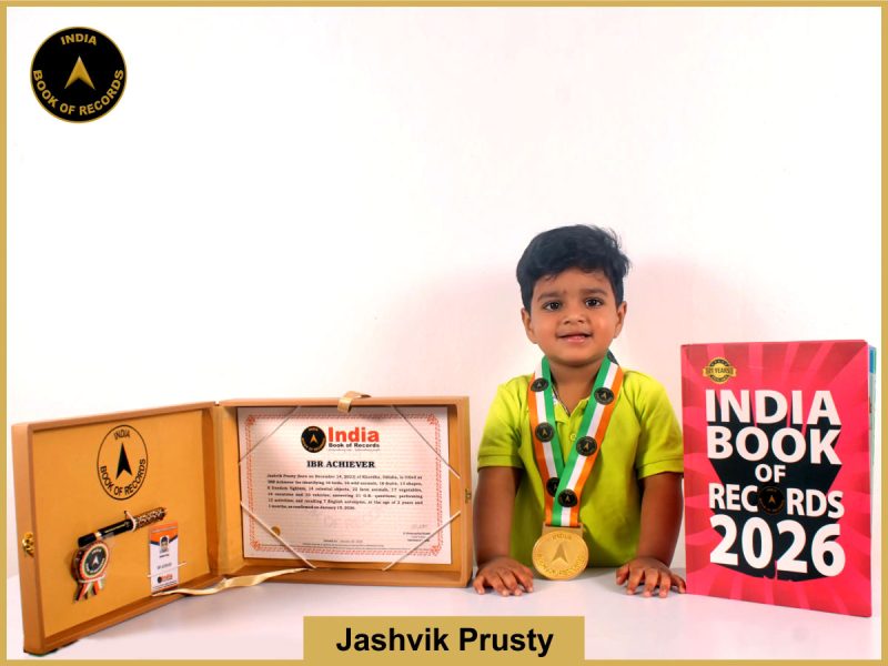 Image of Jashvik Prusty with IBR Achiever certificate.