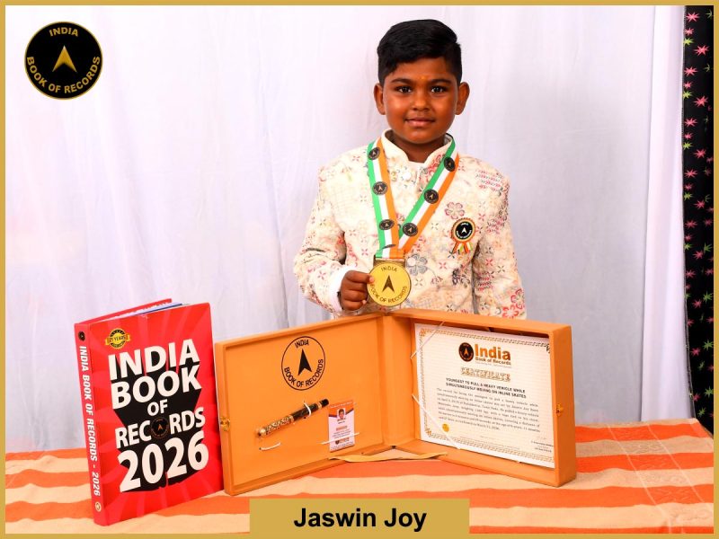 Image of Jaswin Joy, Youngest to pull a heavy vehicle while simultaneously moving on inline skates.