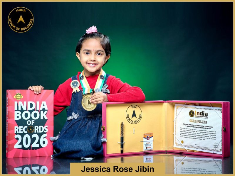 Image of Jessica Rose Jibin, Maximum biblical metaphorical references to Lord Jesus Christ recited by a kid.