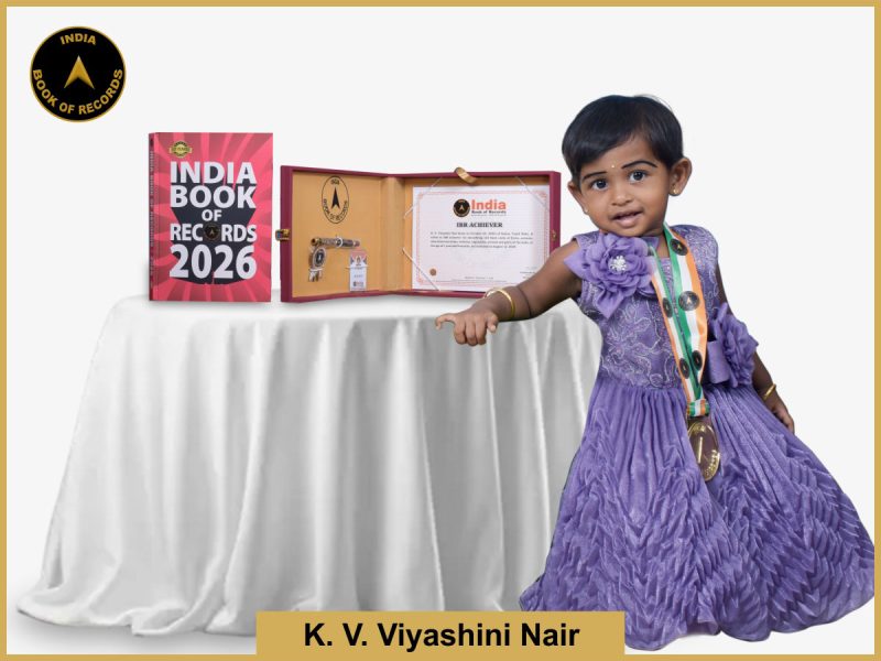 Image of K. V. Viyashini Nair  with IBR Achiever Certificate.