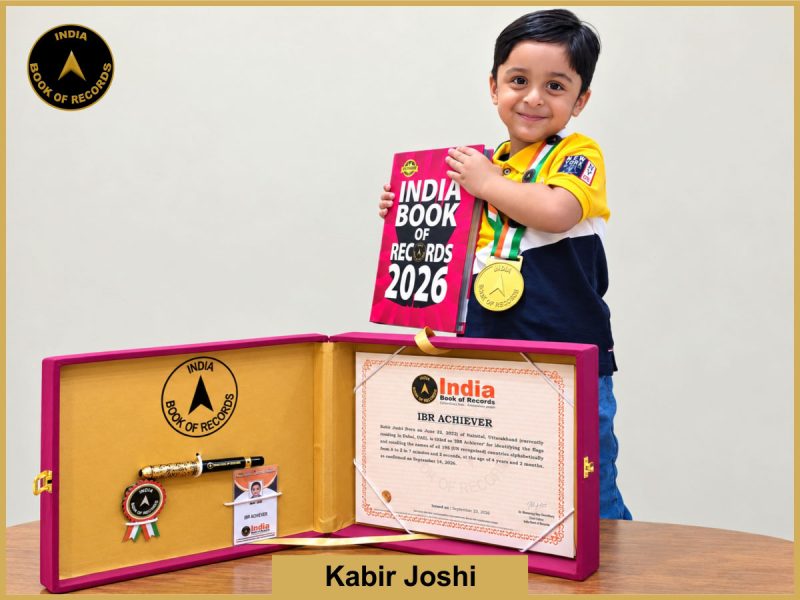 Image of Kabir Joshi with IBR Achiever Certificate.