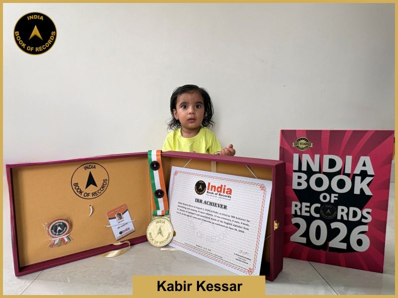 Image of Kabir Kessar with IBR Achiever certificate.
