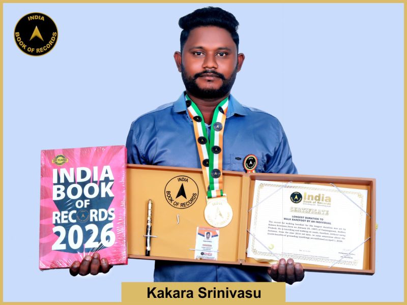 Image of Kakara Srinivasu, Longest duration to walk barefoot by an individual.