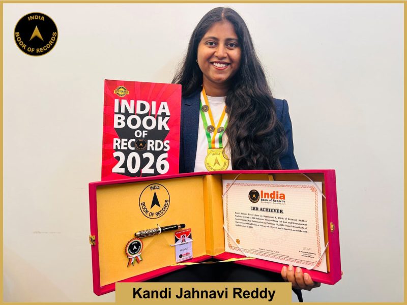 Pic of Kandi Jahnavi Reddy with IBR Achiever Certificate.