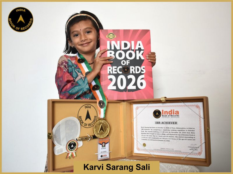Image of Karvi Sarang Sali with IBR Achiever certificate.