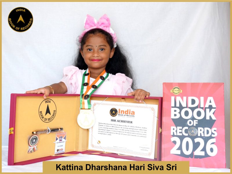 Pic of Kattina Dharshana Hari Siva Sri with IBR Achiever Certificate.