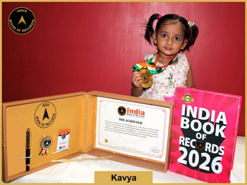 Image of Kavya with IBR Achiever certificate.
