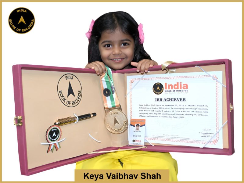 Image of Keya Vaibhav Shah with IBR Achiever certificate.
