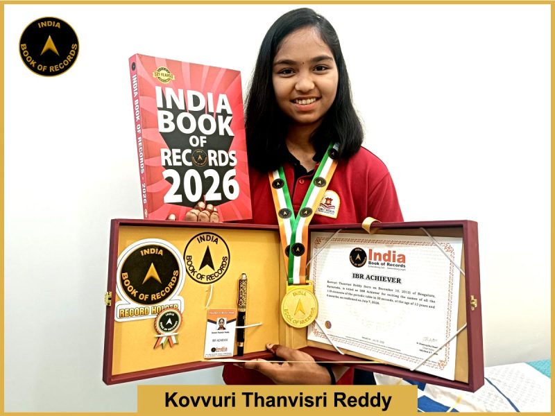 Image of Kovvuri Thanvisri Reddy with IBR Achiever Certificate.