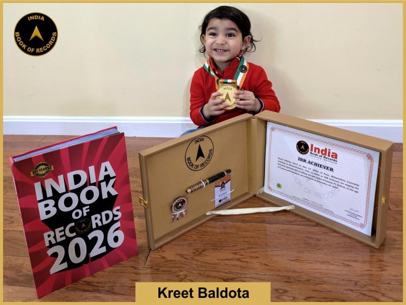 Image of Kreet Baldota with IBR Achiever certificate.