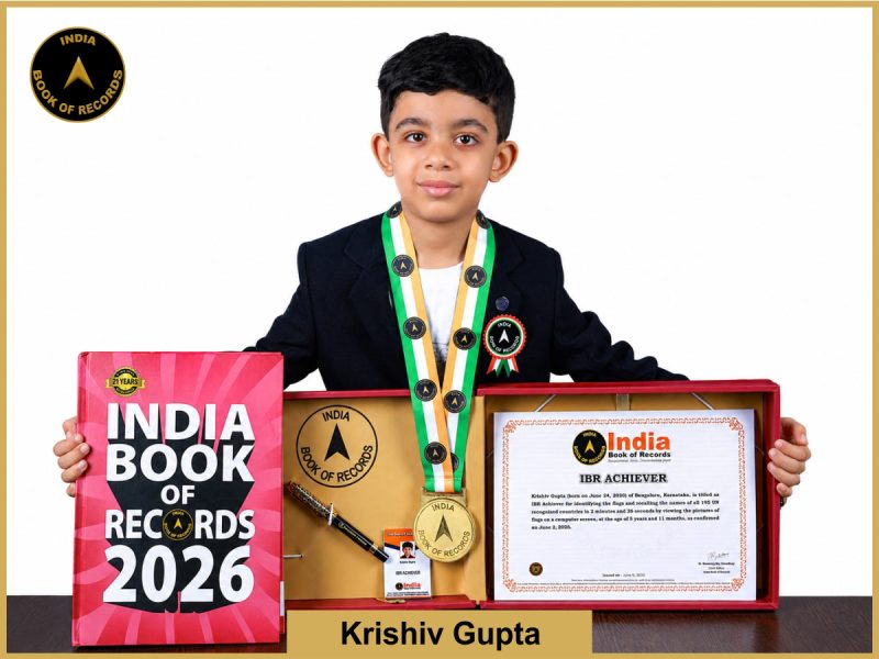 Image of Krishiv Gupta with IBR certificate .