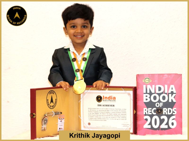 Image of Krithik Jayagopi with IBR Achiever Certificate.