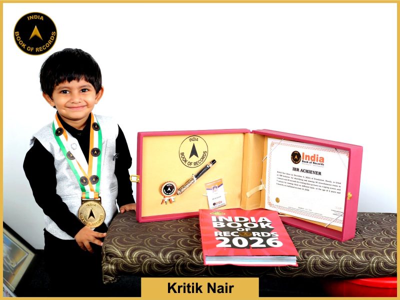 Image of Kritik Nair with IBR Achiever Certificate.