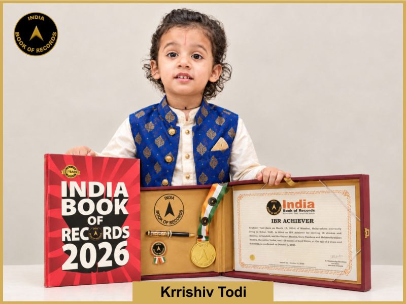 Image of Krrishiv Todi with IBR Achiever Certificate.