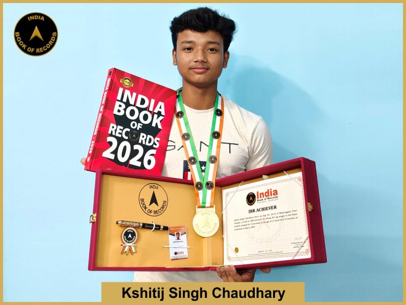 Image of Kshitij Singh Chaudhary with IBR Achiever Certificate.