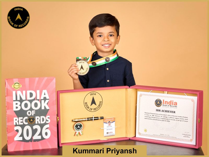 Image of Kummari Priyansh with IBR Achiever Certificate.