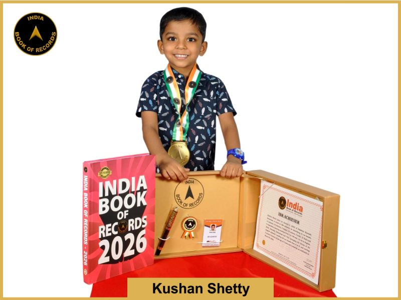 Image of Kushan Shetty with IBR Certificate.