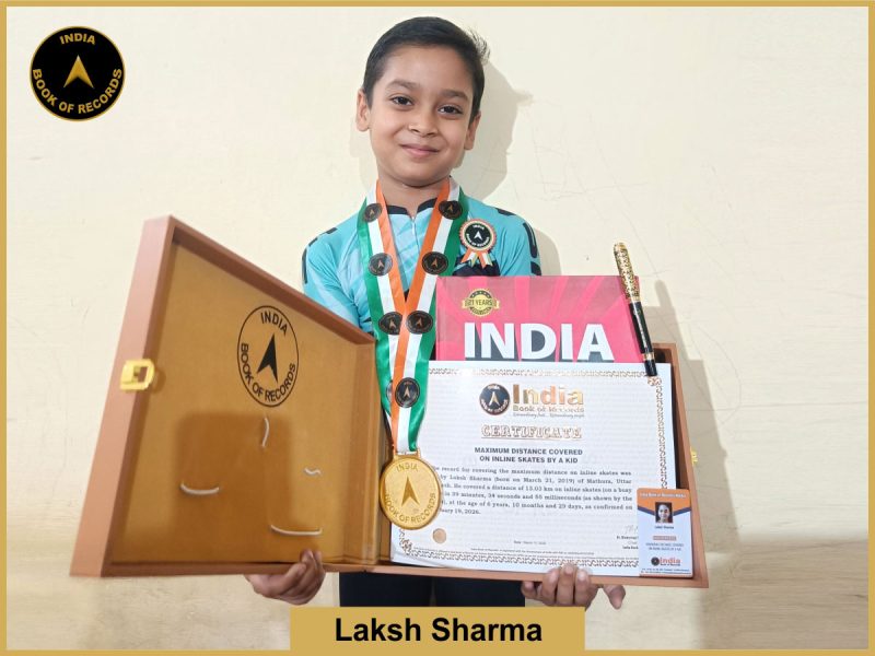 Image of Laksh Sharma, Maximum distance covered on inline skates by a kid