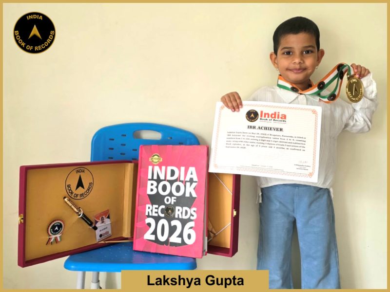 Image of Lakshya Gupta with IBR Achiever Certificate.