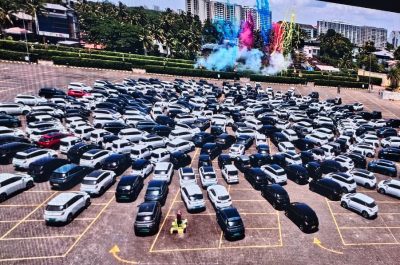 Largest Floral Formation of EV Cars Created by an Organization