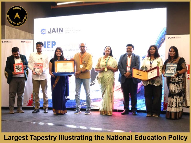 Largest Tapestry Illustrating the National Education Policy.