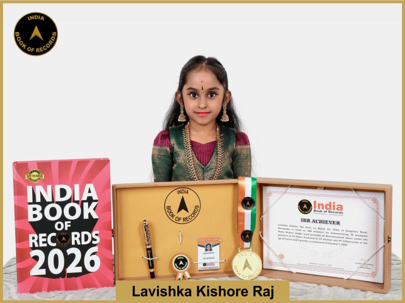 Image of Lavishka Kishore Raj with IBR Achiever Certificate.