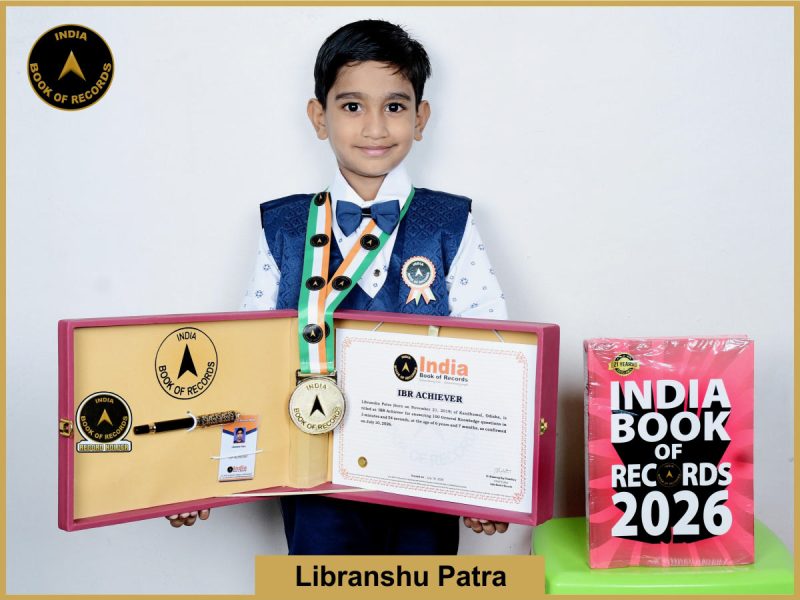 Image of Libranshu Patra with IBR Achiever Certificate.