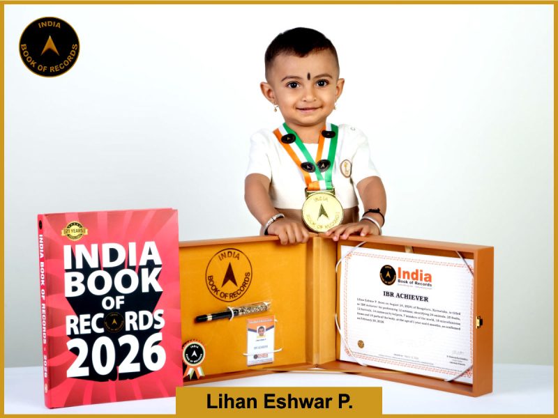 Image of Lihan Eshwar P. with IBR Achiever certificate.