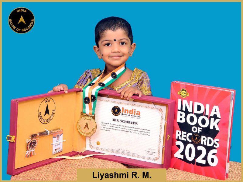 Image of Liyashmi R. M. with IBR Achiever certificate.