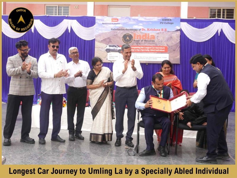 Longest Car Journey to Umling La by a Specially Abled Individual.