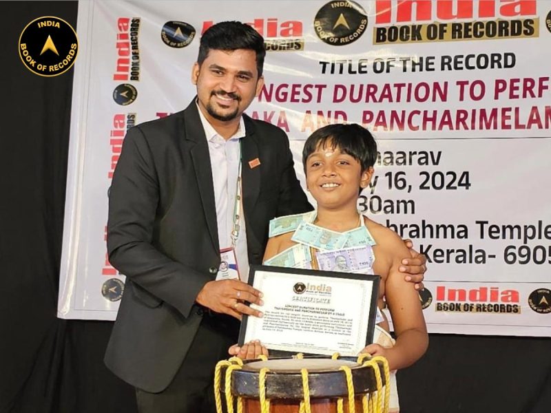 Longest Duration to Perform Thayambaka and Pancharimelam by a Child