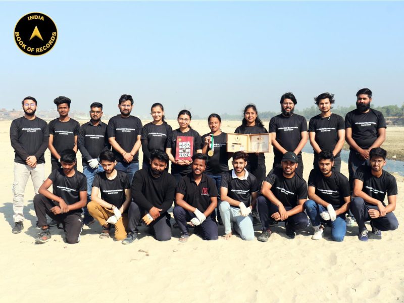 Longest cleanliness drive on a riverbank organised by an NGO